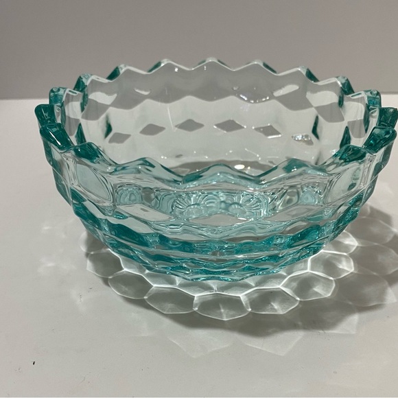 Indiana Glass Light Blue Candy Dish Vintage Mid Century Modern - May Be Flawed - Picture 6 of 6